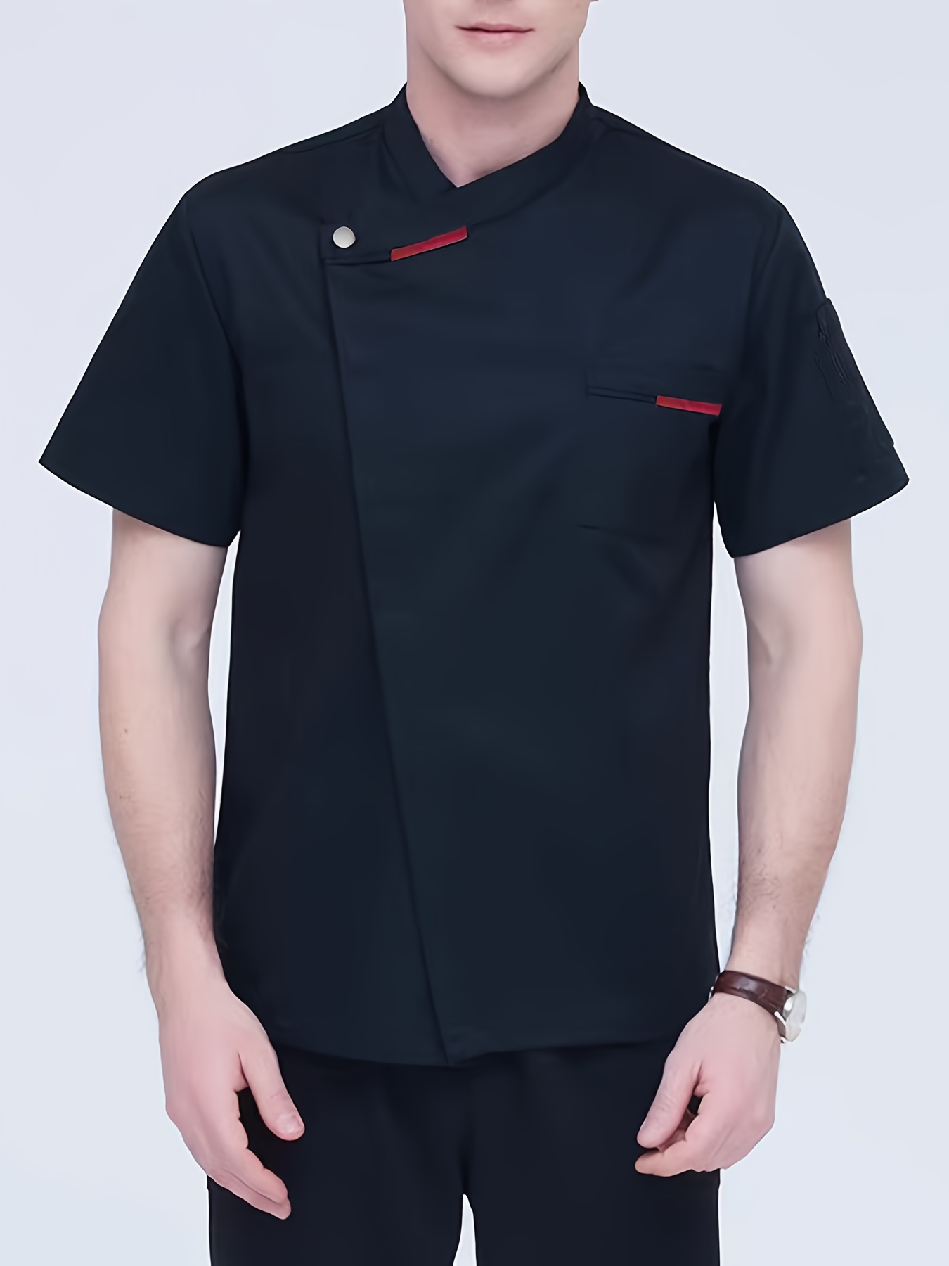 Commercial Kitchen Services - Zarif erkek şef üniforması kısa kollu